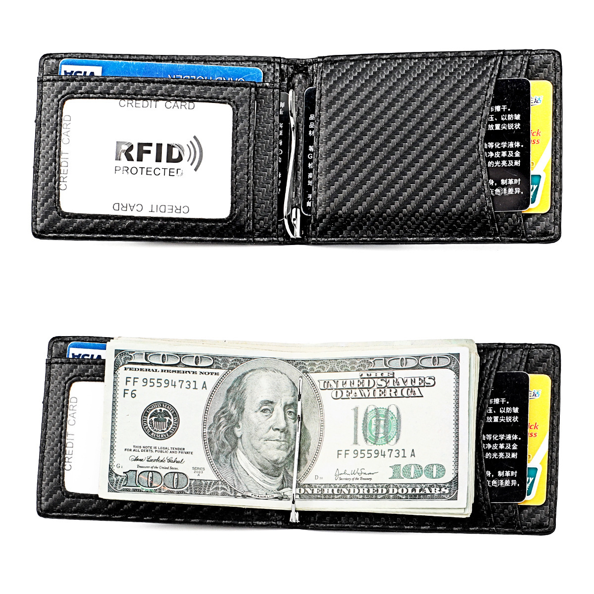 Genuine Leather Men's Wallet, Stylish Money Clip with RFID Blocking, Gift for Him 4