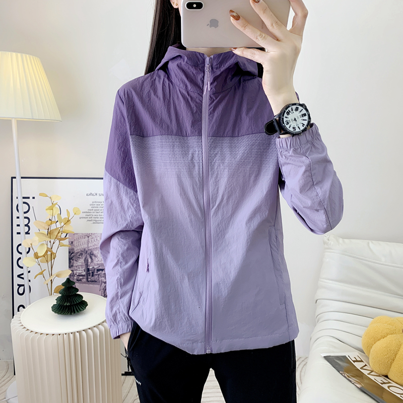 2024 Summer New Hooded Sun for Women's Ice Silk Lightweight UV Protection Skin Clothing High Quality Casual Breathable Thin Cool Top F7.3#34.4