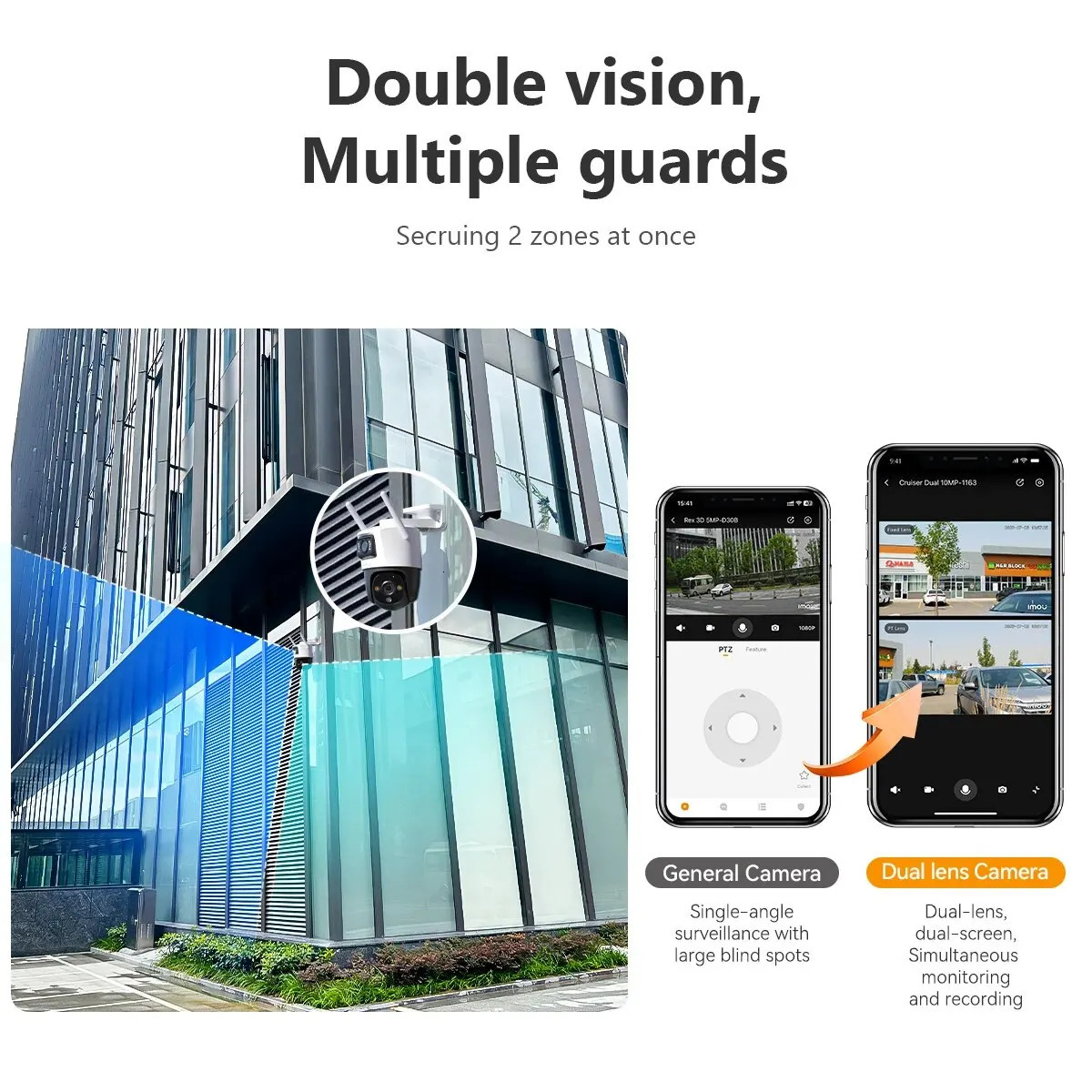IMOU Cruiser Dual 8MP10MP Lens Outdoor PT Camera Home Security IP AI Human Vehicle Detection Surveillance 240618