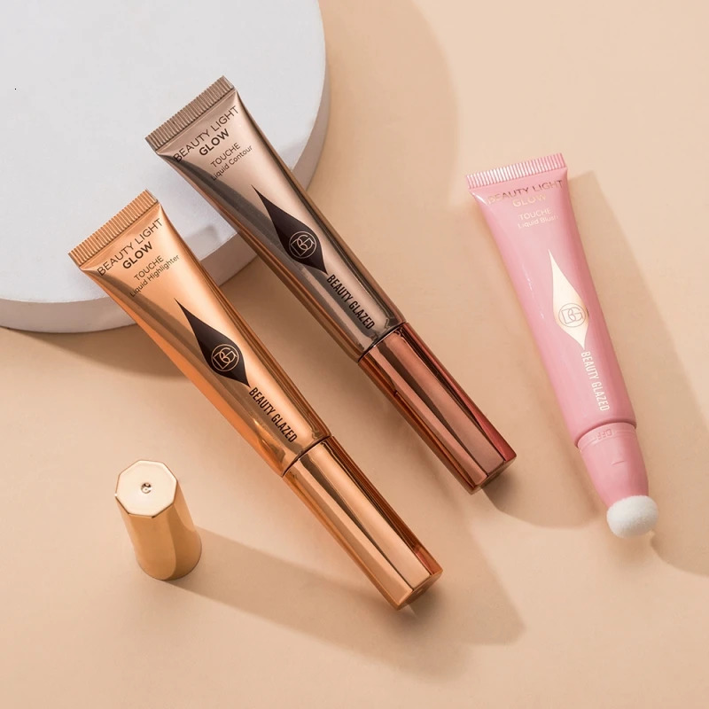 Cream Bronzer Contour Blusher Beauty Wand Highlighter Liquid Blush Stick Make Up Pen With Cushion Lasting Cosmetic 240702