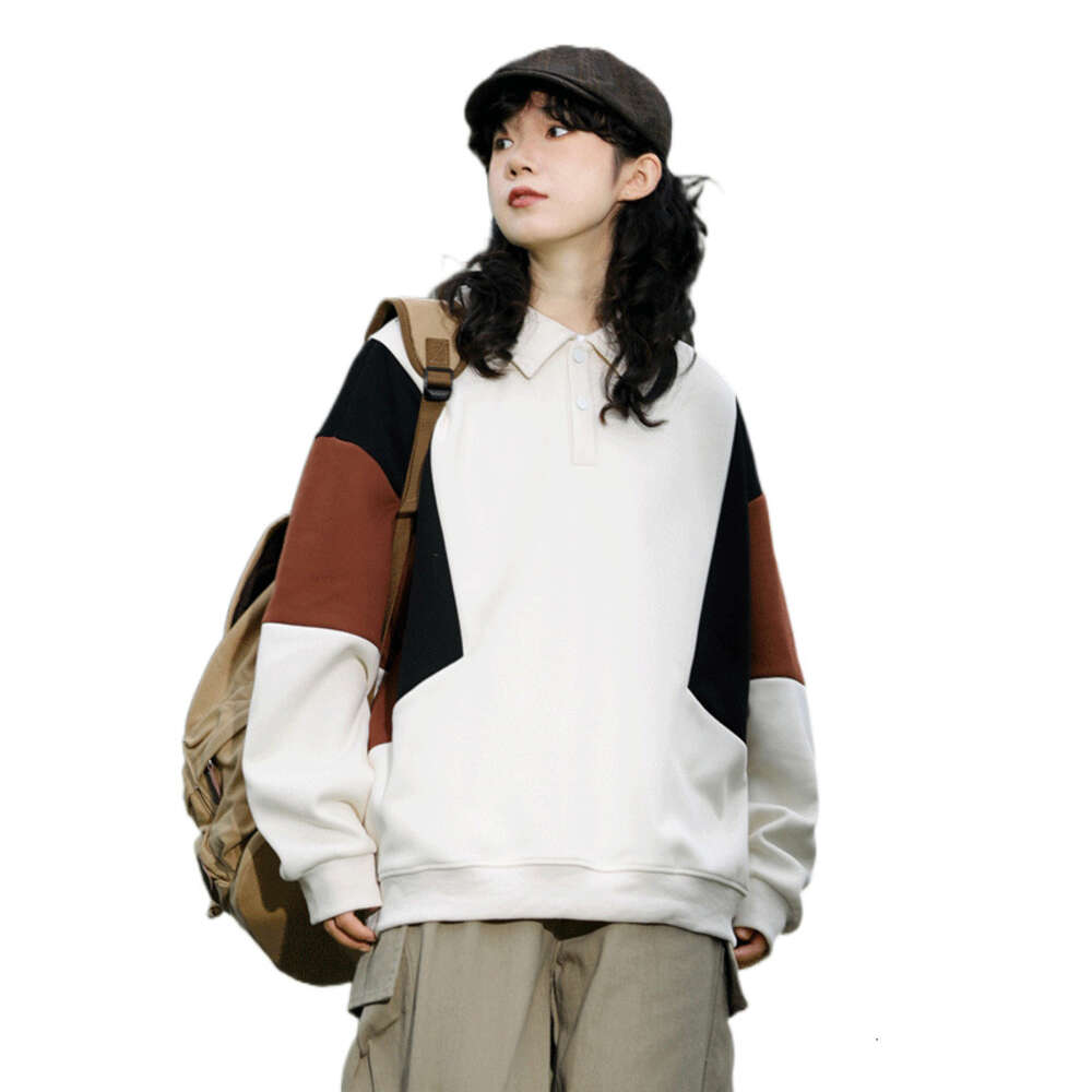 2024 T-shirt couple loose top men and women's casual long sleeved polo hoodie F7.3#44.1