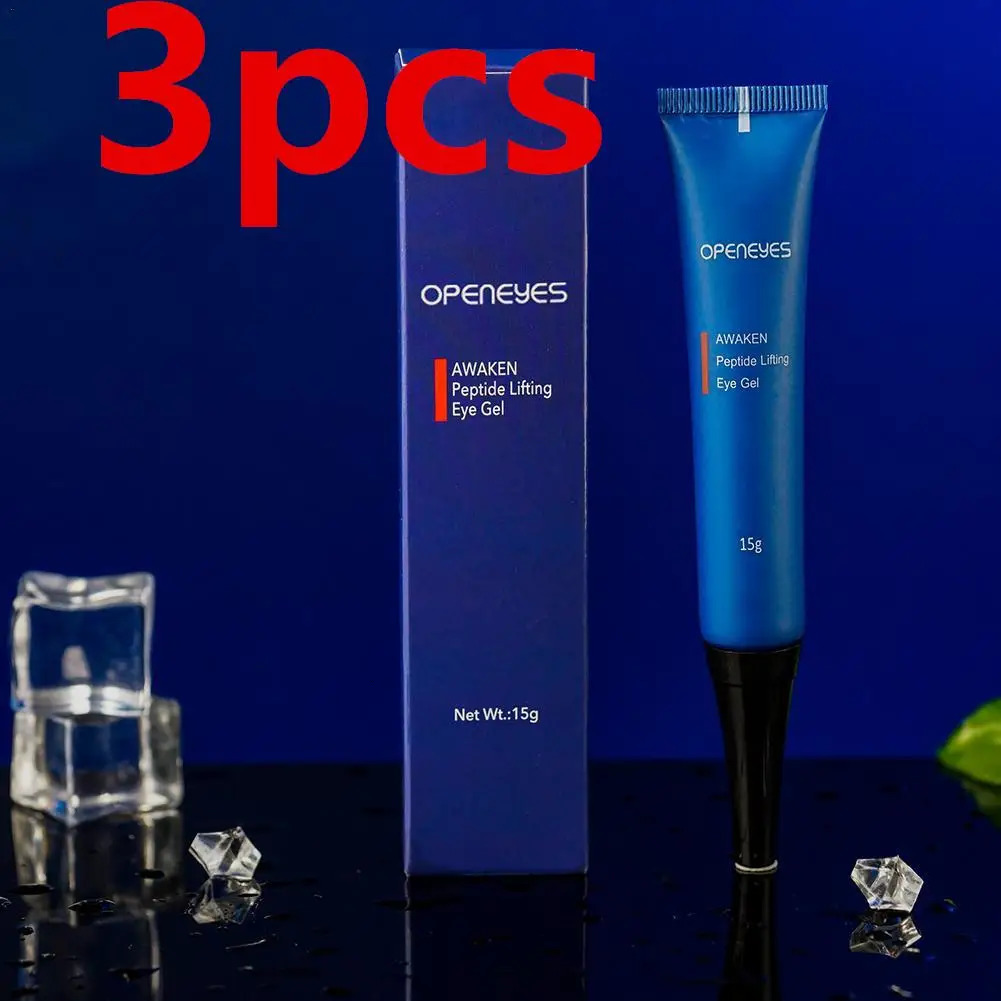 3 pieces of Openeyes Awakening Pep Enhancing Eye Gel Mens Eye Cream Lower Eye Cream used for puffing fine lines in black circles 240702