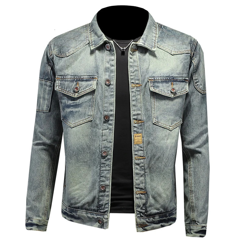 Spring and Autumn Fashion Mens Denim Jackets High Tech Embroidered Vintage 240701wtt