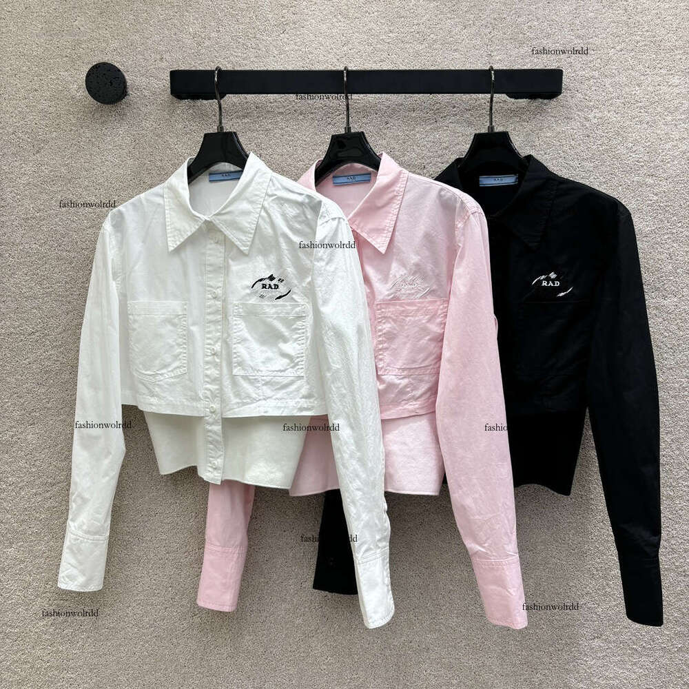 Brand shirt women Blouse designer t-shirt Womens Fashion embroidery LOGO Lapel long sleeve shirts Vacation Travel Blouses Jul 01 fbdb