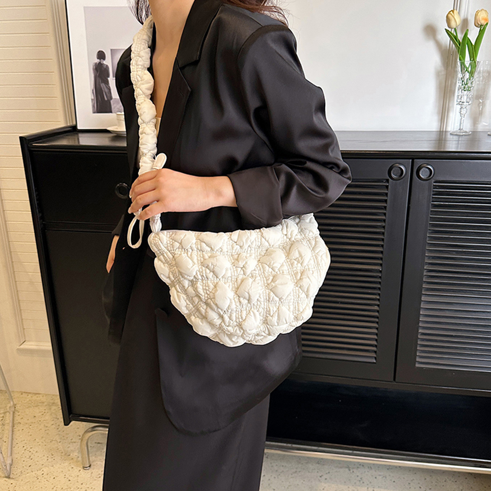 Fashion Pleated Cloud Designer Ruched Handbag Nylon Quilted Padded Crossbody Female Shoulder Tote Bag PursesH7.3#27 ddmymoon