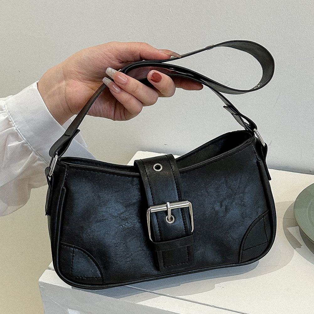 Women Armpit Bag Fashion Gothic Crescent Bag Solid Color Y2K for Lady Girl High-quality Large Bag for Birthday Gift