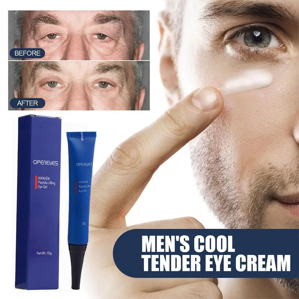 3 pieces of Openeyes Awakening Pep Enhancing Eye Gel Mens Eye Cream Lower Eye Cream used for puffing fine lines in black circles 240702