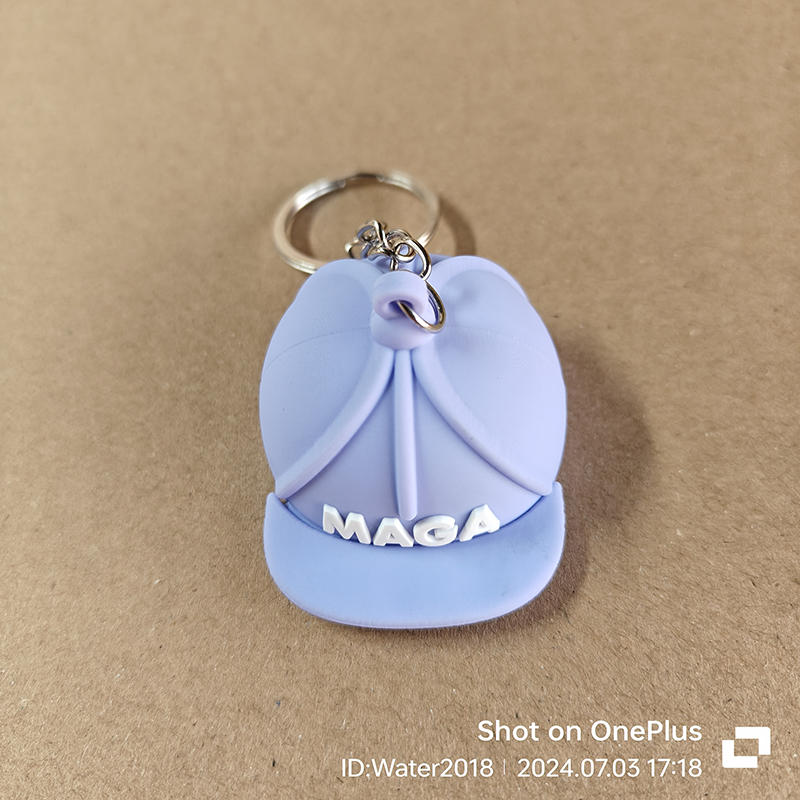 MAGA Cap Keychain Macaron Cartoon Cute Car Accessories USA Make America Great Again Key Chain