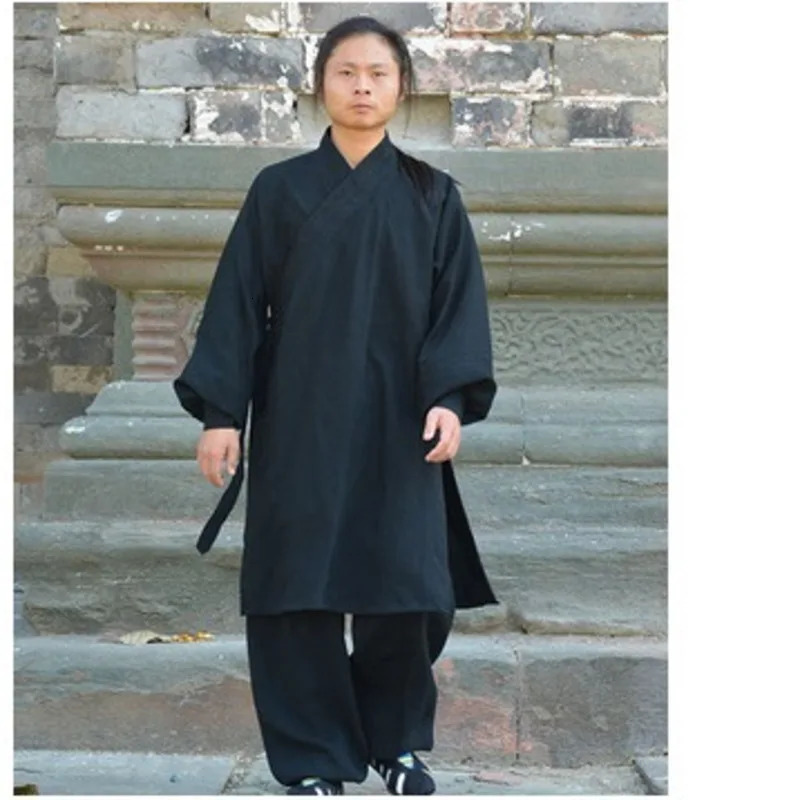 Chinese Wudang Taoist Kung Fu Uniform Clothes Highgrade Tai Chi Robe Shaolin Buddhist Monk Robes Martial Arts Kungfu Linen Set 240619