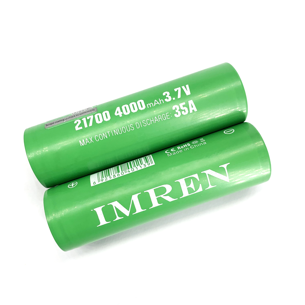 IMREN Original 21700 4000mah Rechargeable 3.7V Battery 4000mah 35A High Capacity Flat Top Batteries for Flashlight