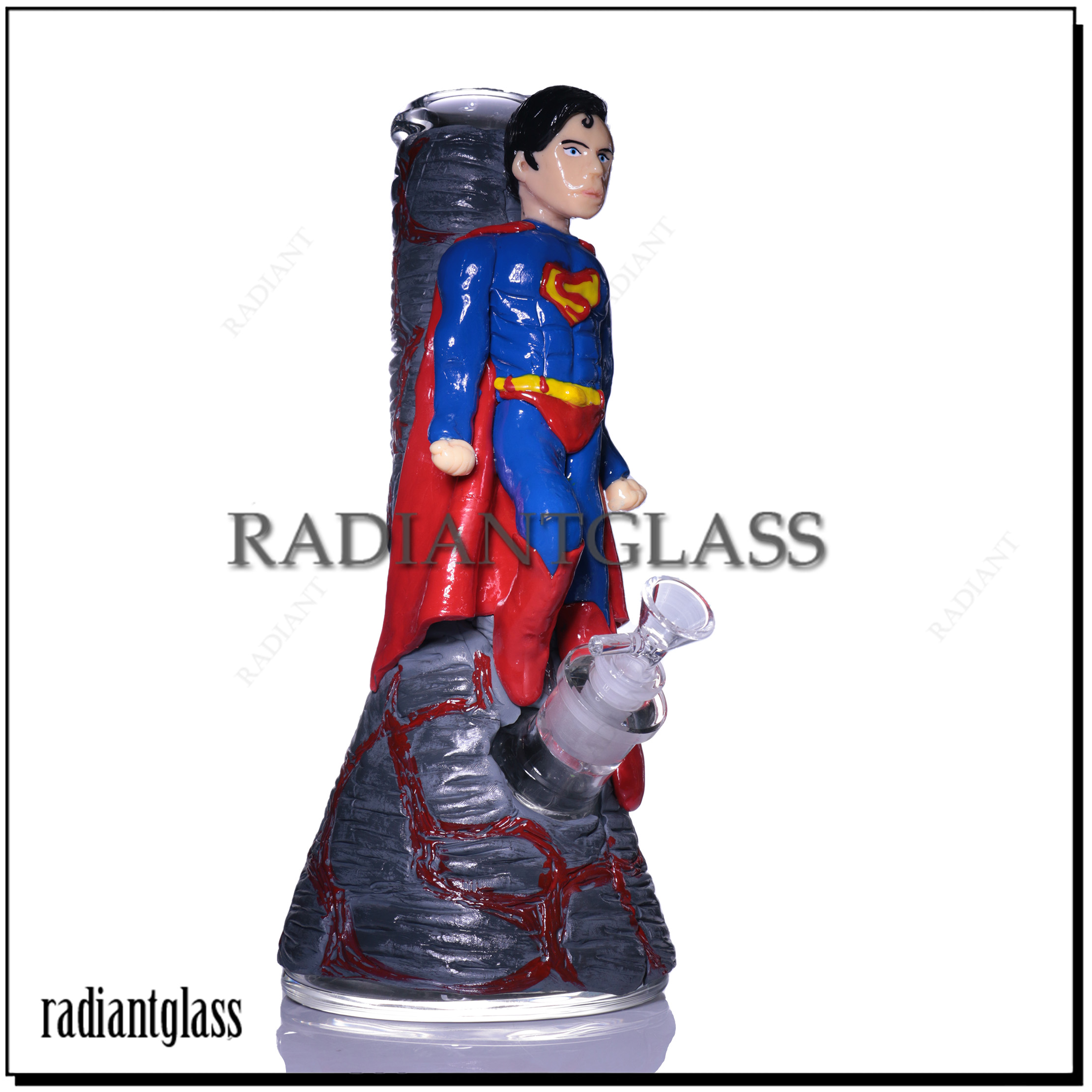 Glass Bongs 3D Hookah Hallowen Style glass bongs Superman Dab rig Multi-color Funny Hookah with Bowl Smoking Accessories