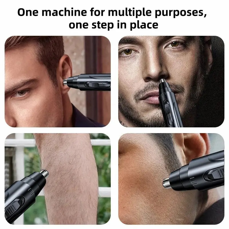 Black Electric Nose Hair Trimmer Rechargeable Ear Nose Hair Trimmer Professional Painless Nose Hair Trimmer Suitable 240703