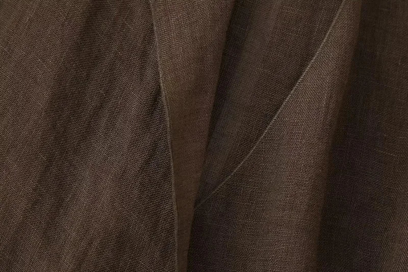 Spring Linen Suits for Women 2024 Fashion Brown Cardigan Kimono Top Lace Up Wild Casual Womens Wide Leg Pant 2 Pcs Set 240701