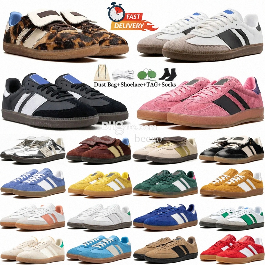 Designer For Men Women Sneakers Shoes White Clear Granite Black Gum CloudWhiteCoreBlack Leopard Dark Brown Cream White Outdoor Flat Sports Trainers q3K1#