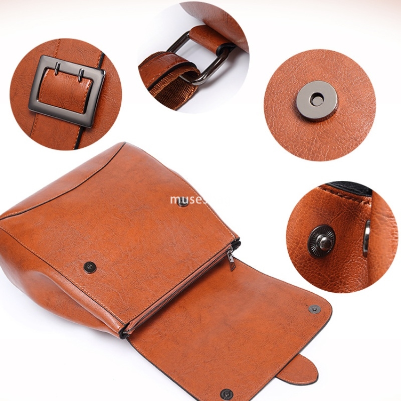 Advanced Women's Designer Oil Wax Leather Backpack Practical Simple Multi functional Fashionable and Trendy Bag Single Shoulder Crossbody Student