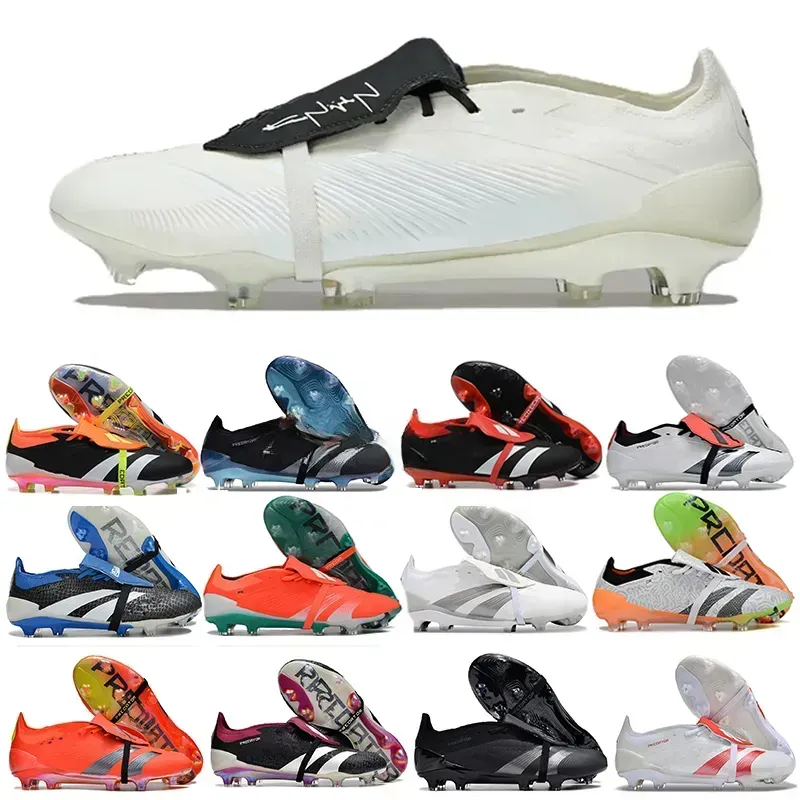PREDAT0R Elite Foldover Fold over Tongue FG Soccer Shoes Predstrike Solar Red Core Black Pearlized Energy Nightstrike Pack Football Cleats Kids Youth Men Cleats