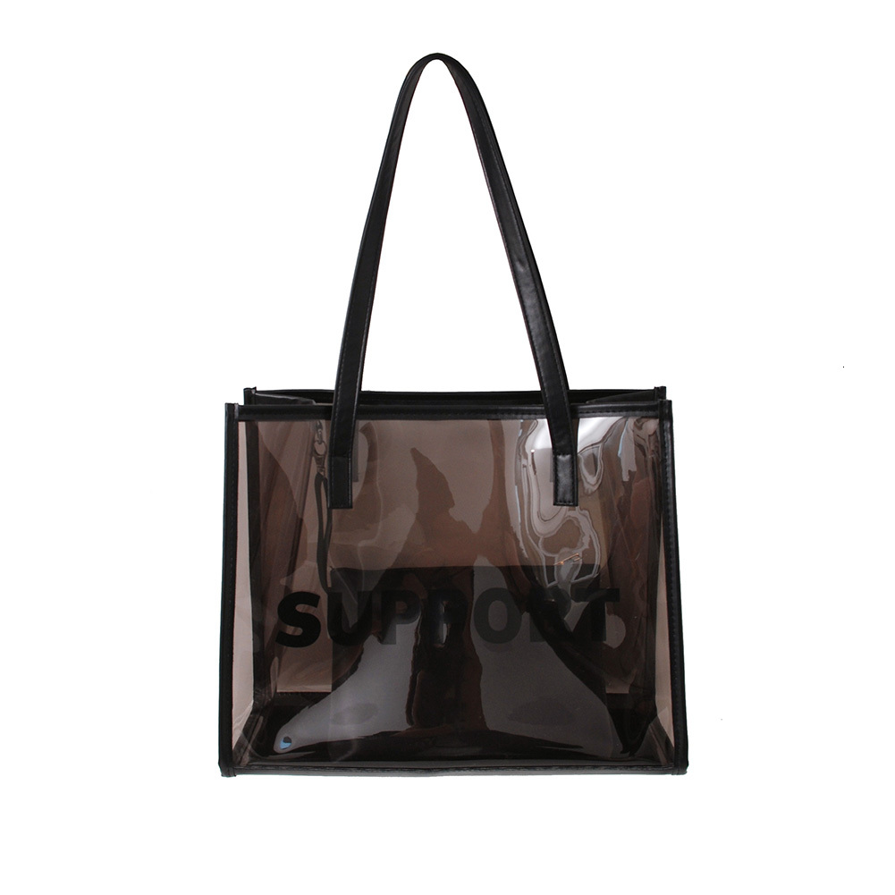 PVC Women Transparent Handbag Composite Bags Stylish Large Capacity Tote Underarm Bag Zipper Pouch Streetwear#17 swissmilitary