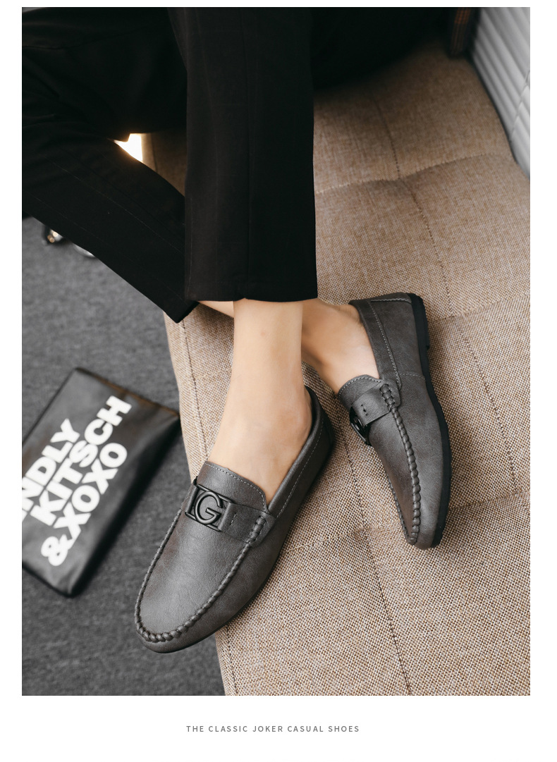On Ddmysports Slip Soft Leather Korean Casual Shoes Summer New Men S Versatile And Trendy Outdoor Shoes