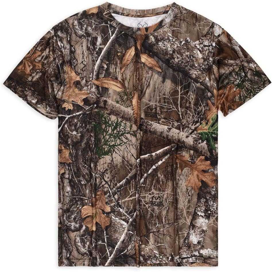 Women's T-Shirt Realtree Camouflage Short Sleeve Crewneck Hunting Shirt for Men Women Outdoor HikingL2405