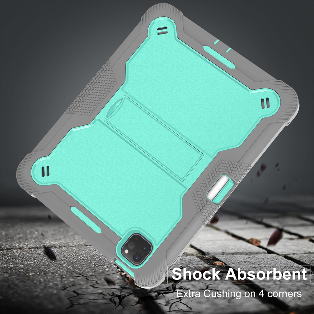 Hybrid Shockproof Rugged Tough Impact Armor Silicone PC Defender Stand For iPad Mini 5 6 10th 10.9 Pro Air 11 Pro 13 2024 10.2 Samsung Tab A7 A8 A9 Pl