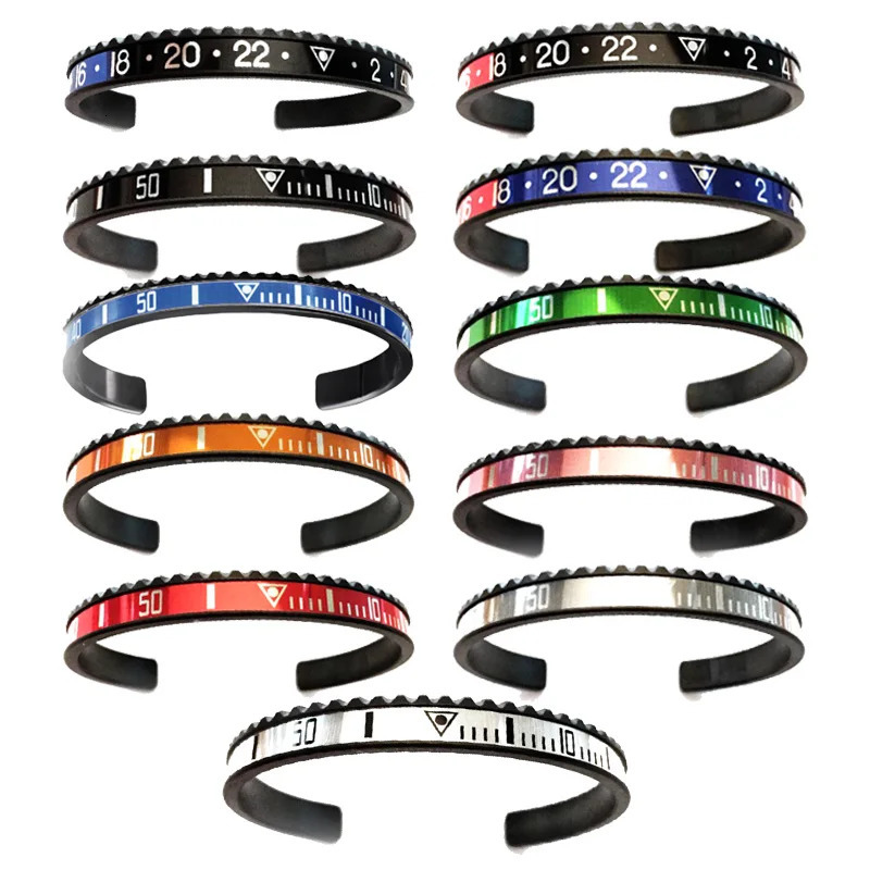 stainless steel 11 colors cuff bracelet bangle in black color ST04 240626