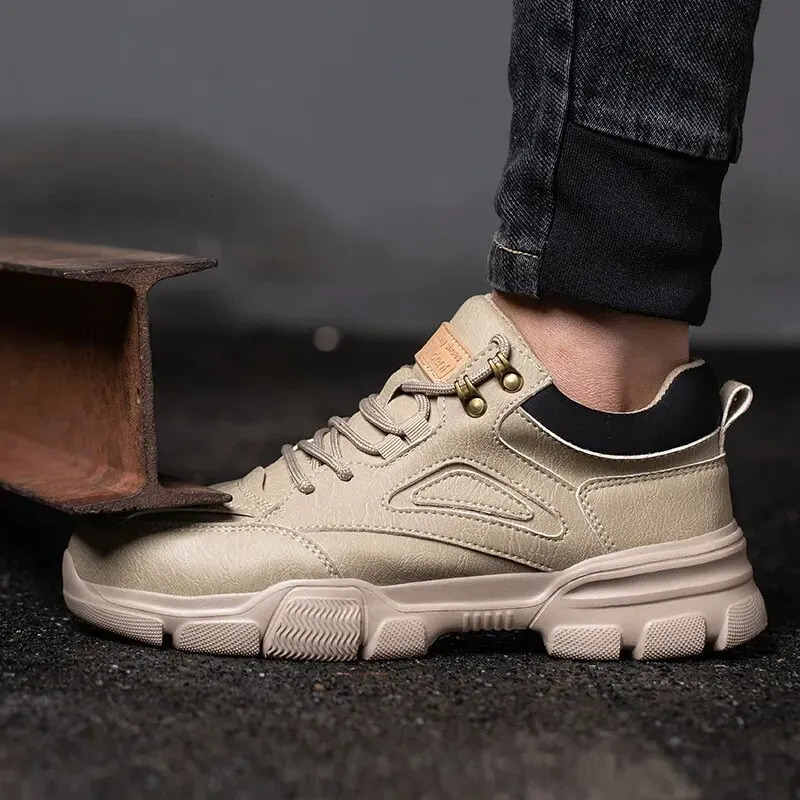 High-quality Safety Shoes Men Steel Wire Rotary Buckle Work Sneakers Indestructible Shoes Anti-smash Anti-puncture Work Shoes 240702