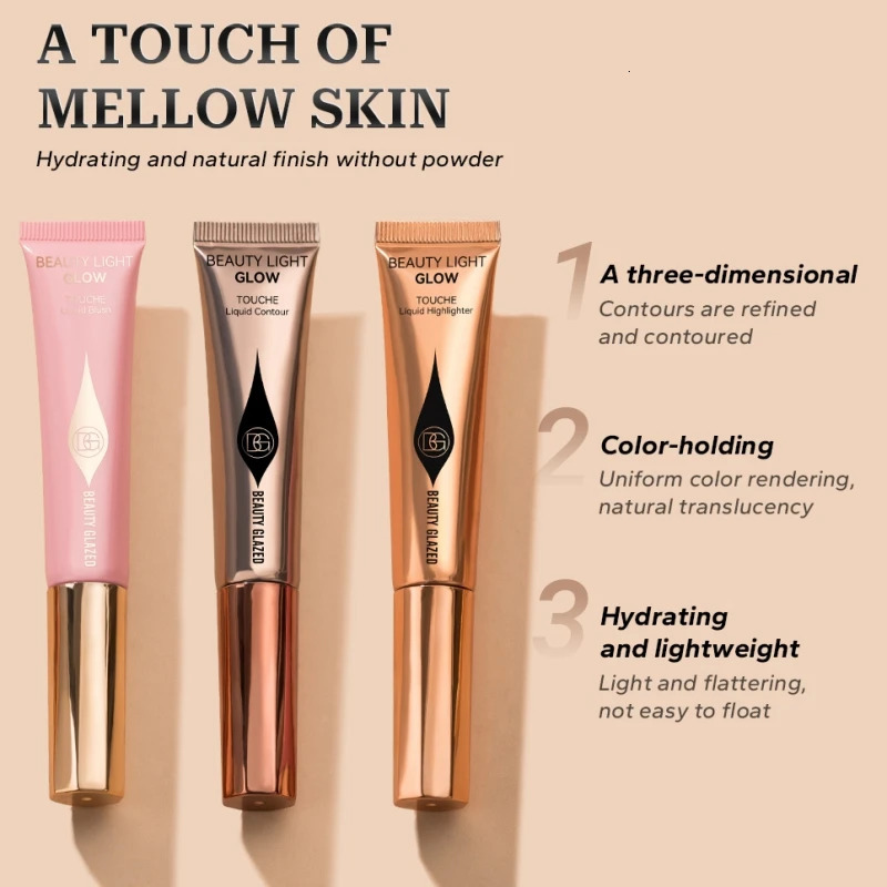 Cream Bronzer Contour Blusher Beauty Wand Highlighter Liquid Blush Stick Make Up Pen With Cushion Lasting Cosmetic 240702
