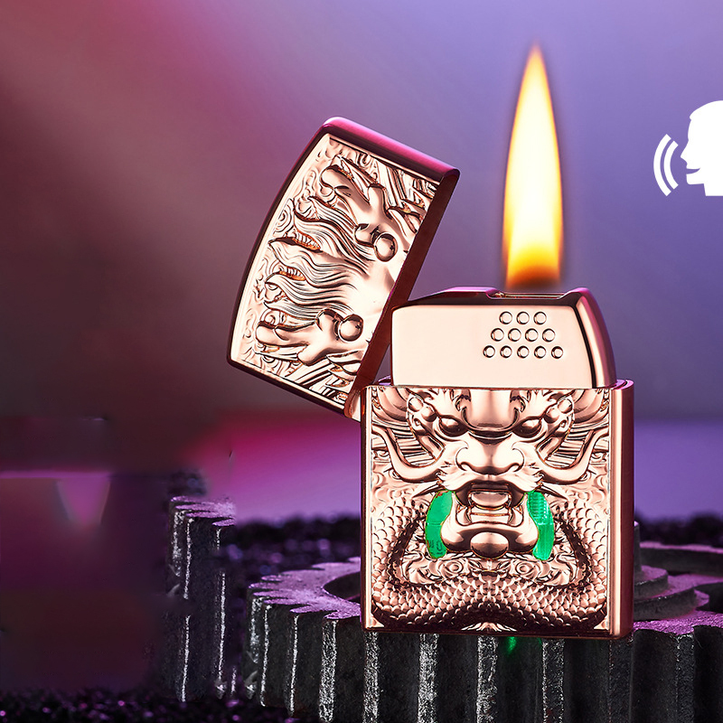 New Creative Smart Gas Unfilled-Electric Lighter Decompression Turntable Voice-Controlled Ignition Usb Charging R Accessorie W260202