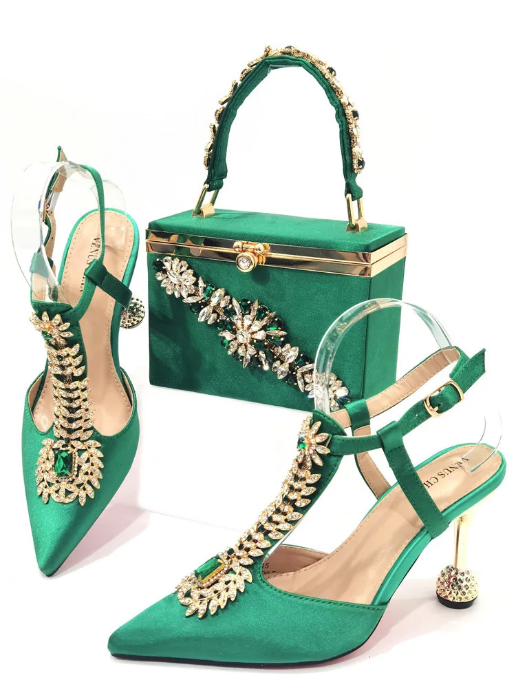 Doershow High Quality African Style Ladies Bags Latest gold Italian Shoes And Bag Set For Party HUY1-6 240702