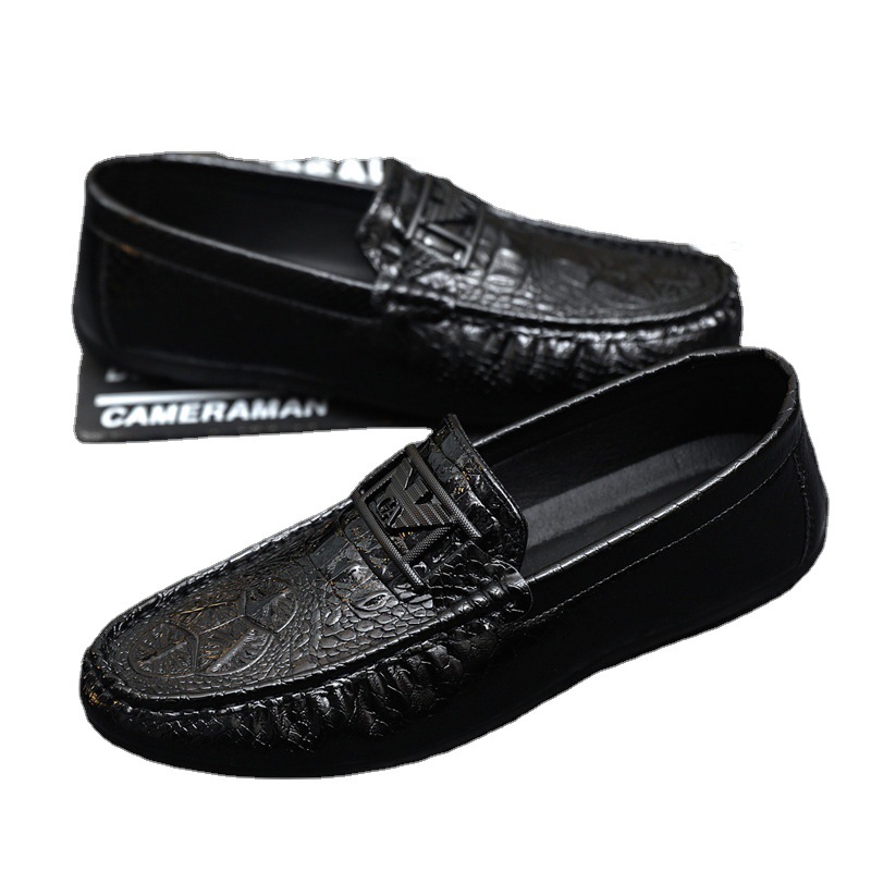 Driving new formal wear work fashion wedding groom Korean version of the spirit guy soft bottom leather surface breathable