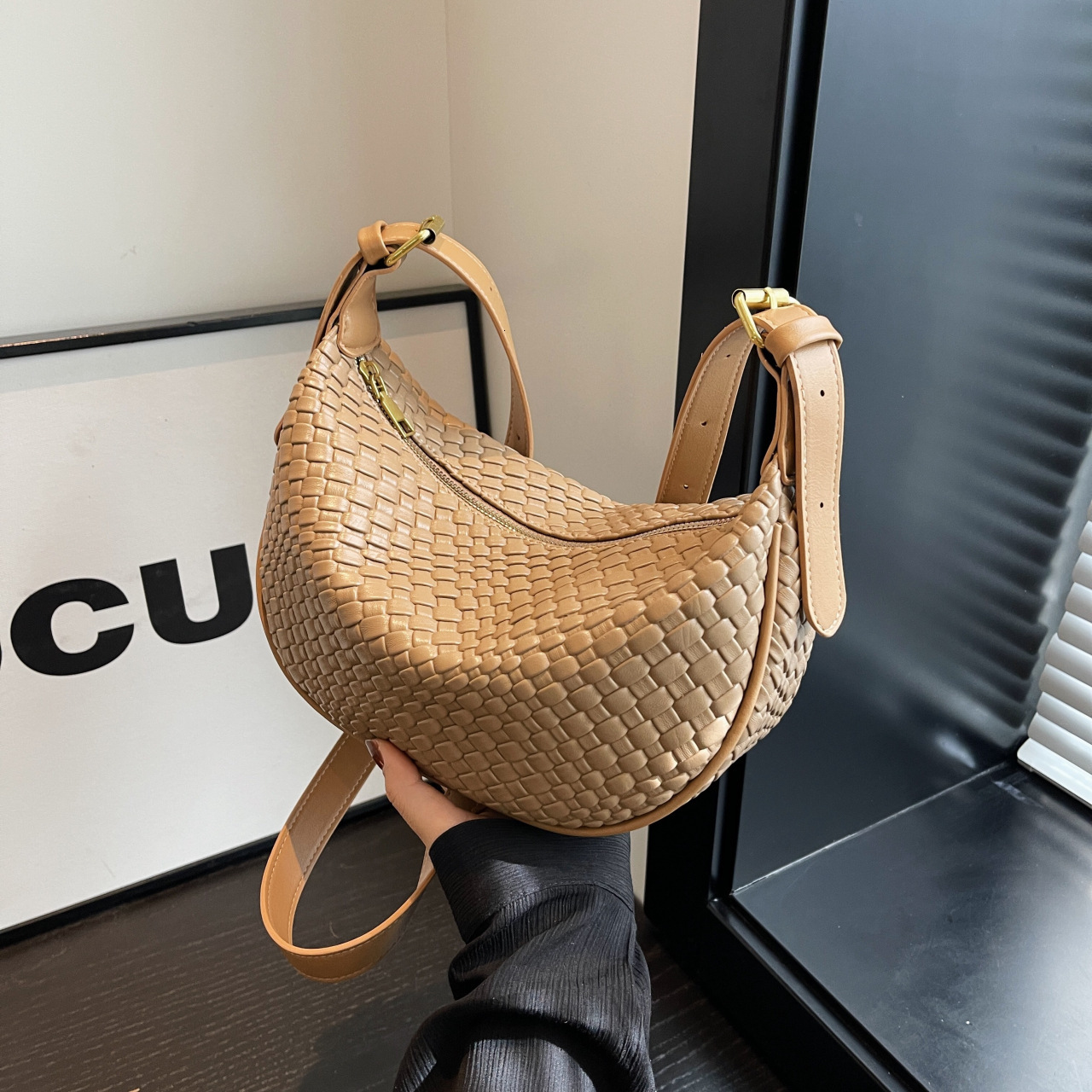 Women Daily Adjustable Strap Woven Simple Hobo Solid Color Stylish Shoulder Shopping Bag H7.3#39.14 ddmy a2b0