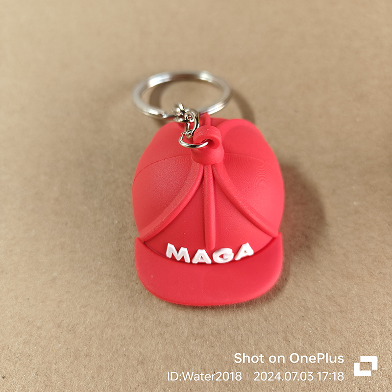 MAGA Cap Keychain Macaron Cartoon Cute Car Accessories USA Make America Great Again Key Chain