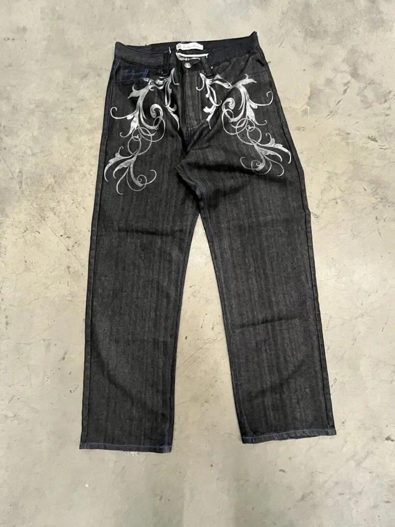 Mens Jeans Retro Y2K Antarctic Style Blue Reflects Brooklyn Basement For Men And Women Harajuku Gothic Denim Trousers Street Wear