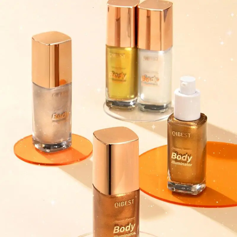 Fashion Body Shimmer Oil High Gloss Glitter Makeup For Face Body Highlight Makeup Moisturizing Waterproof Shimmer Eyeshadow 240705