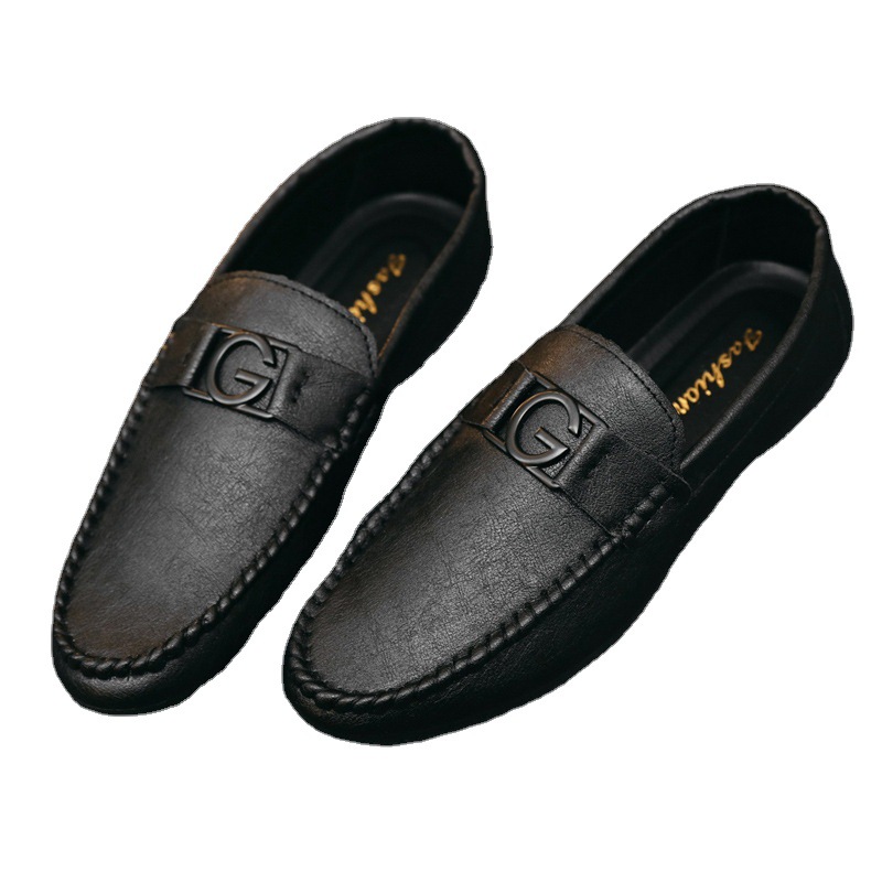 On Ddmysports Slip Soft Leather Korean Casual Shoes Summer New Men S Versatile And Trendy Outdoor Shoes