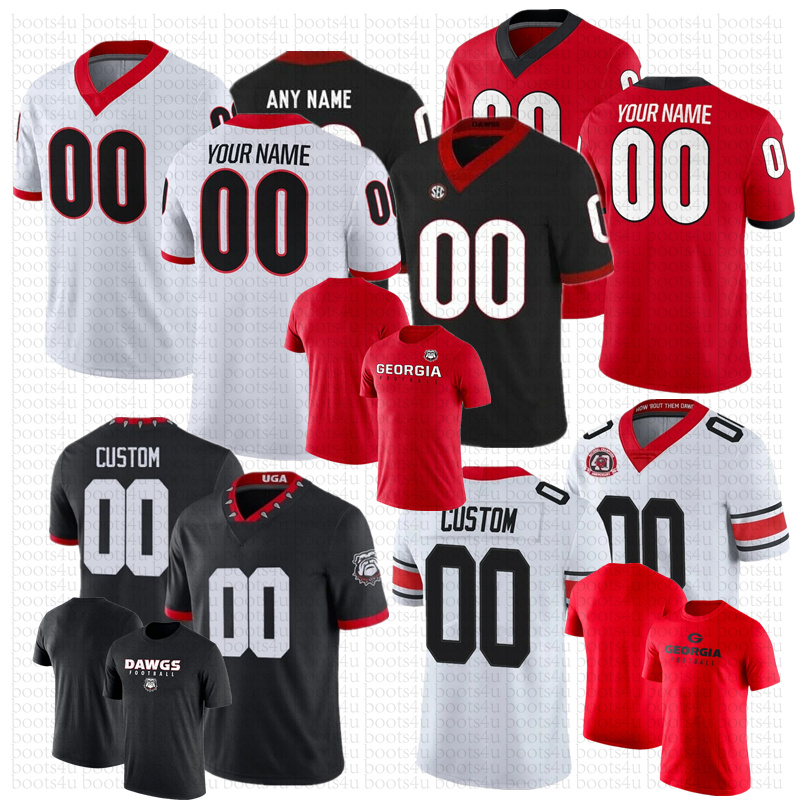 Custom USA American College GeorgiaBulldogs Football Jerseys Fans Sports T-Shirts Tops Tees