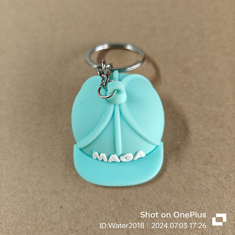 MAGA Cap Keychain Macaron Cartoon Cute Car Accessories USA Make America Great Again Key Chain