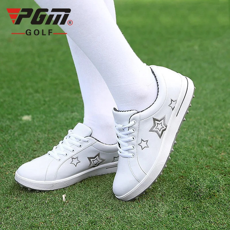 PGM women waterproof soft white golf shoes 240626