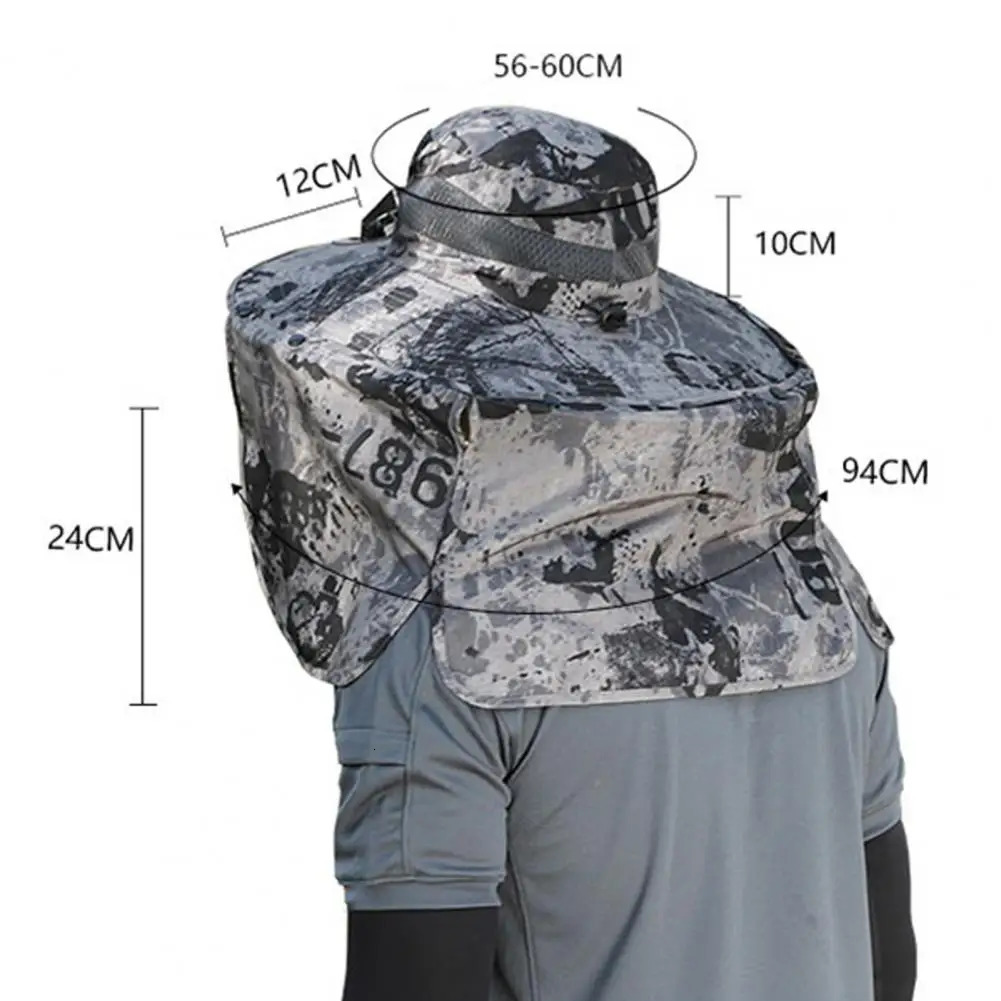 Solar Fan Hat With Neck Flap USB Rechargeable UV Protection Dual Cooling Fan Fishing Hat Foldable Men Women Fisherman Sun Hat 240702