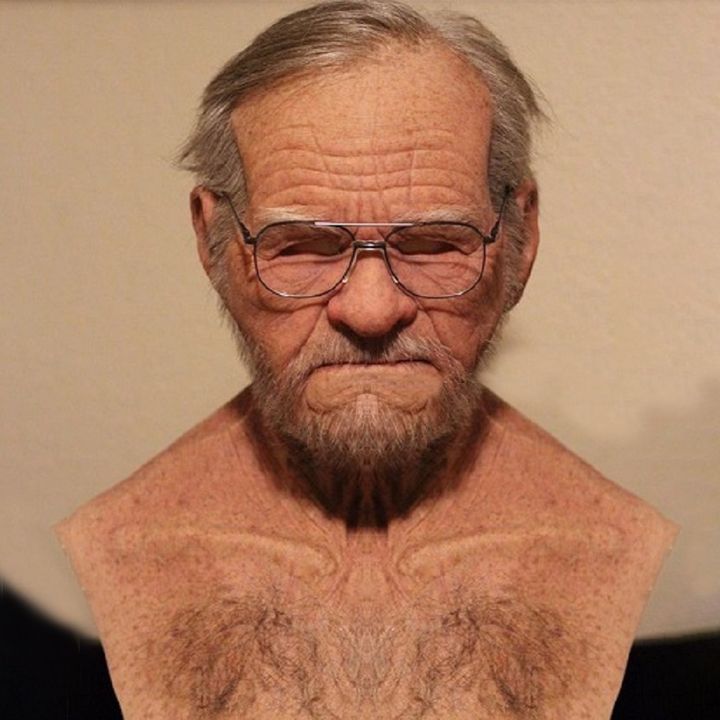 Halloween Latex Character Mask Head Cover Horror Old Lady Bald Old Man Mask Old Grandmother Grandpa mask