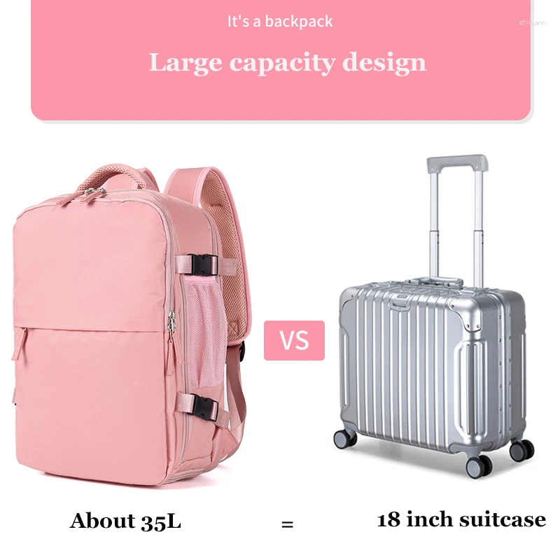 2025 NEW 2025 NEW School Bags Business Backpack Women Mountaineering Bag Teenage Girl 15.6 Inch Laptop Independent Shoe Travel Outdoor zhanyishengli