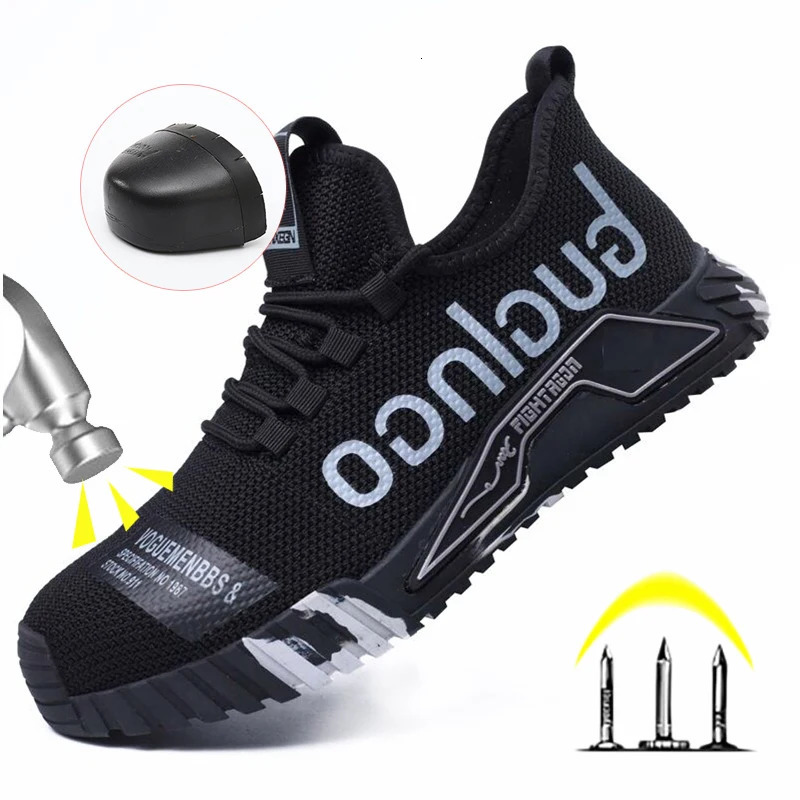 Lightweight Steel Toe Safety Shoes Men Anti-puncture Work Shoes Men Breathable Industrial Shoes Indestructible Work Safety Boots 240702