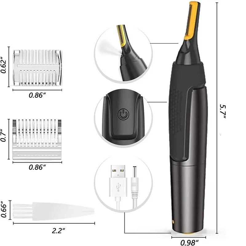Ultra thin precision trimmer electric nose hair trimmer mini portable ear trimmer mens nose hair shaver waterproof safe 240703
