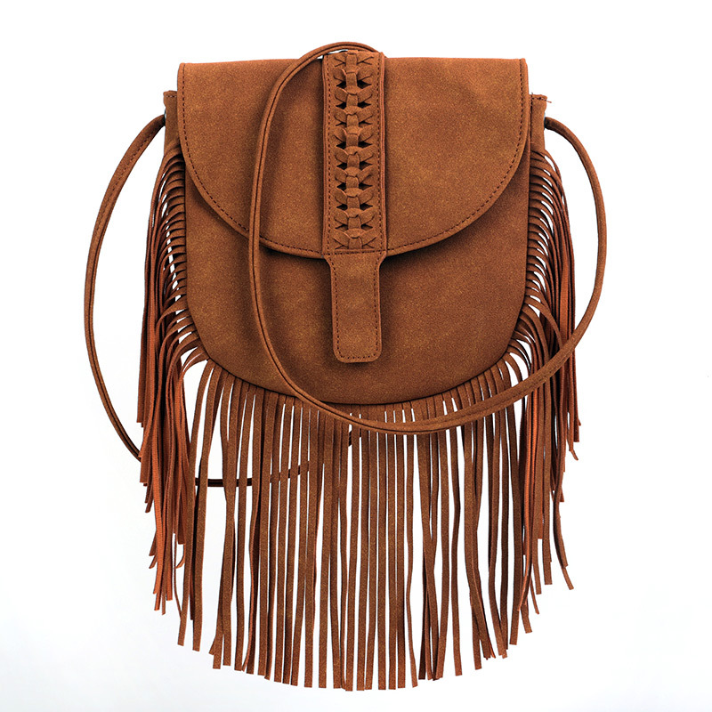 Faux Suede Leather Hippie Gypsy Boho Bag Women's Handbags Bag Vintage Fringe Tassel Bohemian Bag Women Shoulder Crossbody Bags