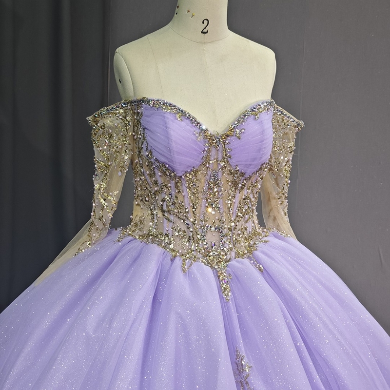 Lilac Dresses 2024 Lace Appliqued Crystal Ball Gown Vestidos 15 De Quinceanera Sweetheart Sweet 16