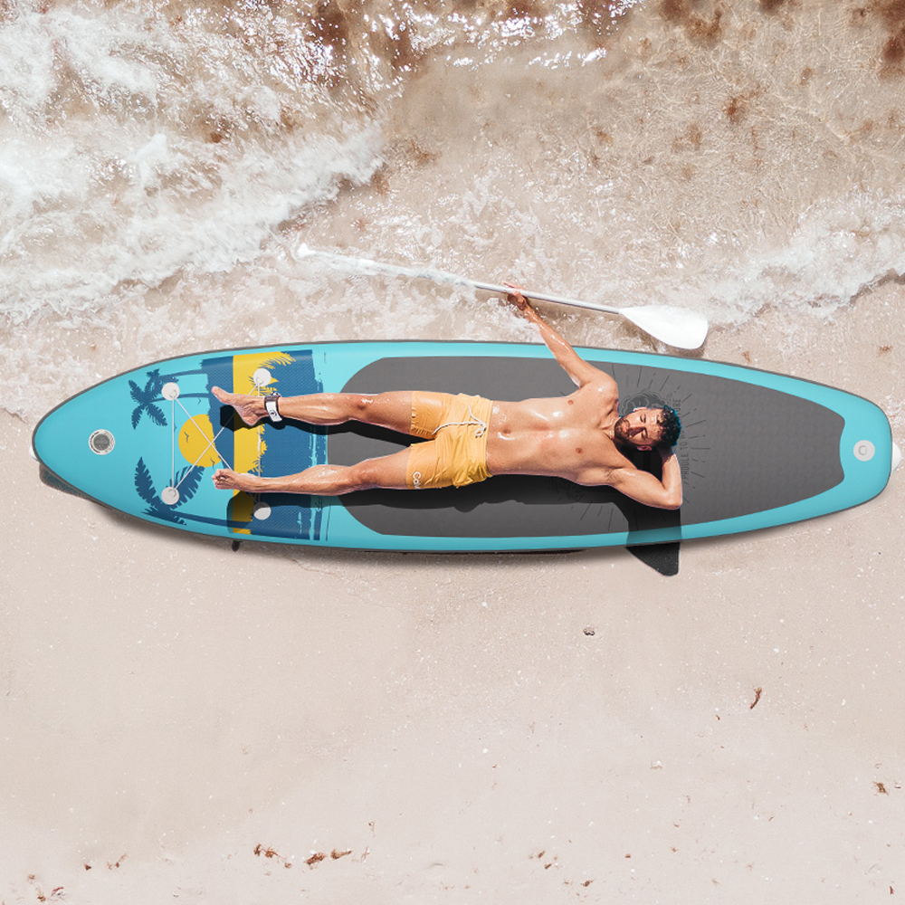 FunWater Surfboard paddleboard 335*83*15CM inflatable stand up paddle board sup supboard padel water sport with Backpack Paddles coconut tree koi monk