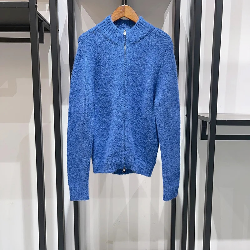 Women Autumn and Winter Soft Knitted Number Star Jacquard Wool Blend Sweater Cardigan 240701wtt