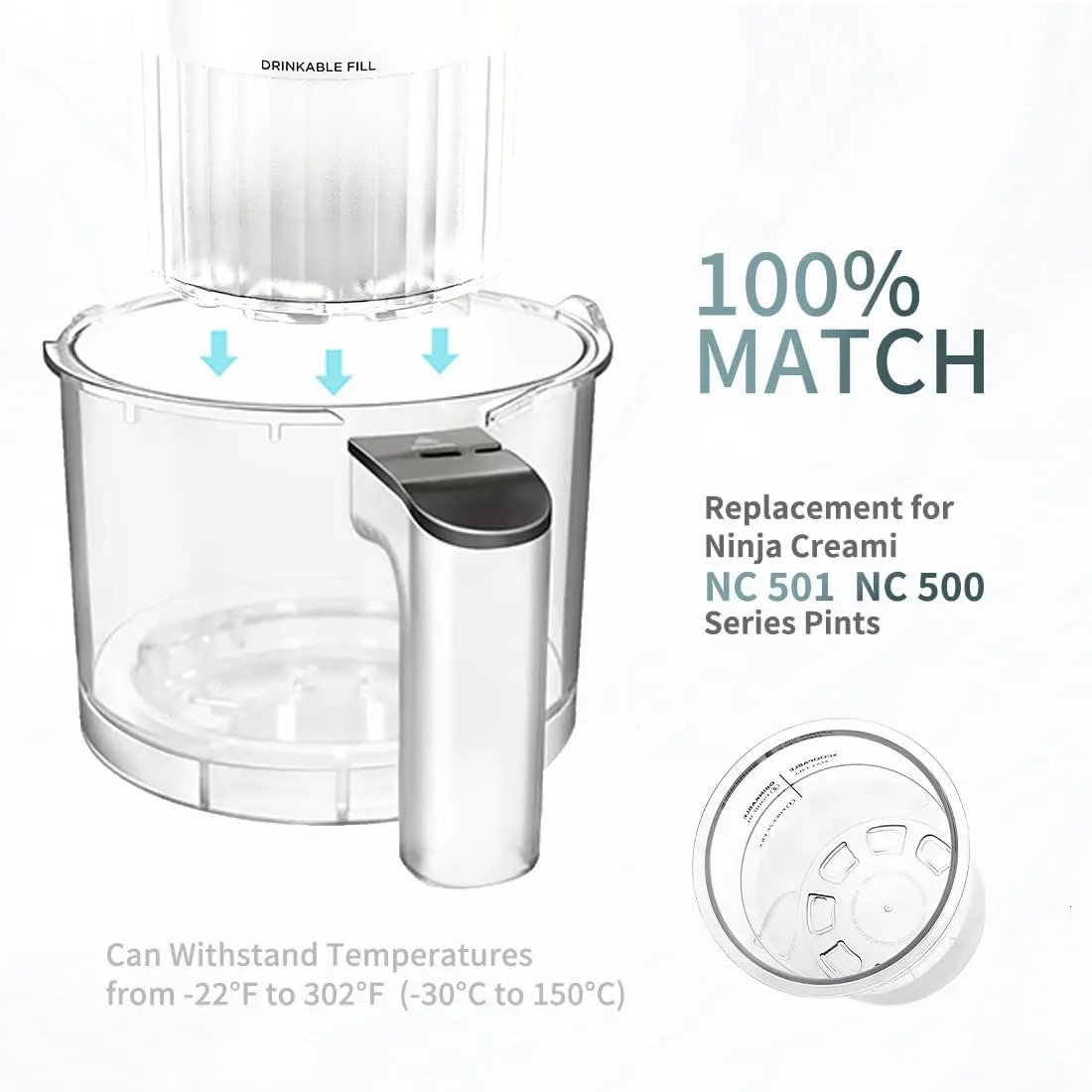 For Ninja Creami Deluxe 11-in-1 XL Family Size NC500/NC501 Pints 4 Pack 24oz Dishwasher Safe BPA-Free Leak Proof Assorted Colors 240624