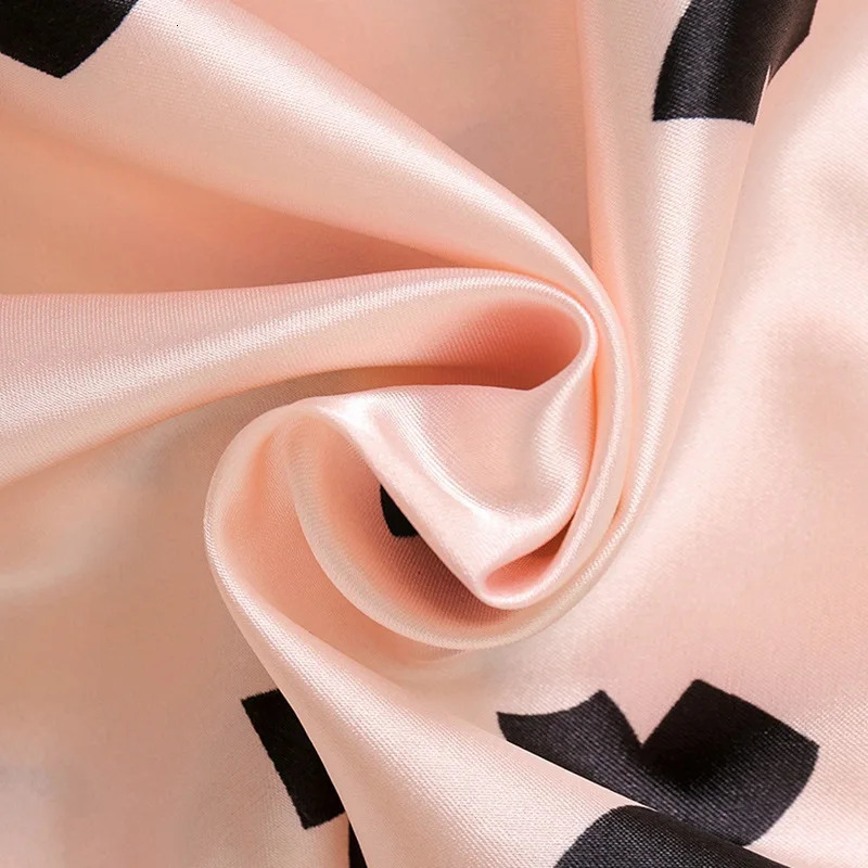 Spring Kids 2Pcs Sleepwear Solid Sweet Mock Silk Long Sleeve Two Piece Pajama with Valentine Heart Print Girls Pyjamas Nightwear 240702