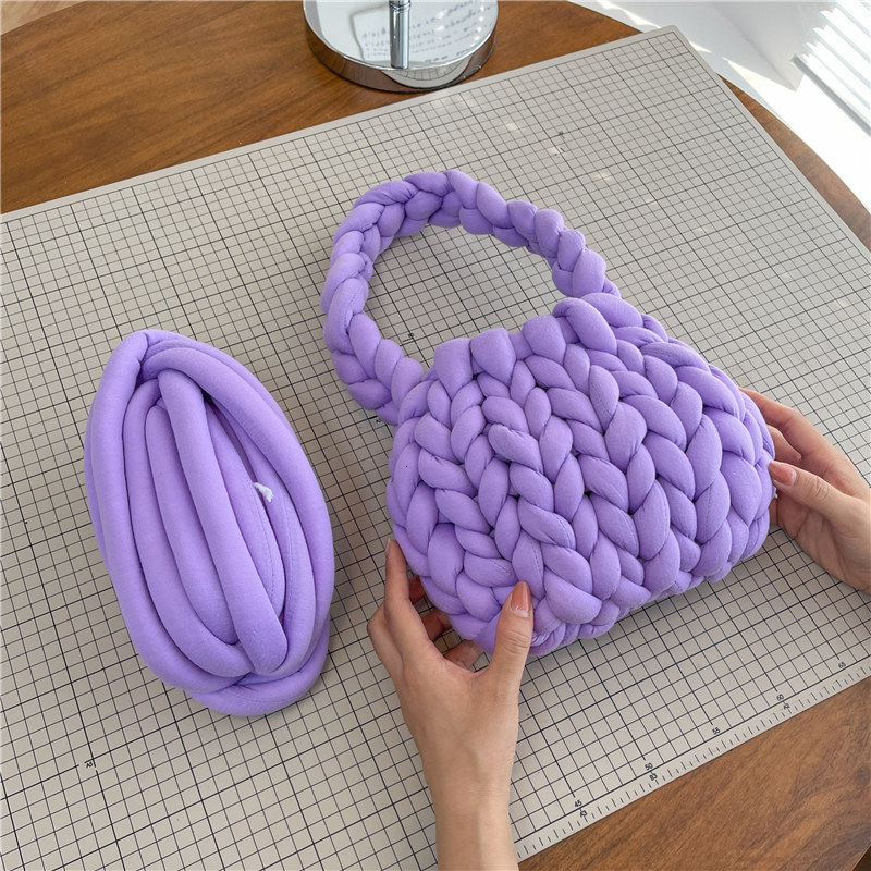 Rope Crochet Handmade Acrylic Chain Underarm Bag Designer Knitting Crossbody Bags for Women Woven Chunky Knit PurseH7.3#18.5 ddmy 7080
